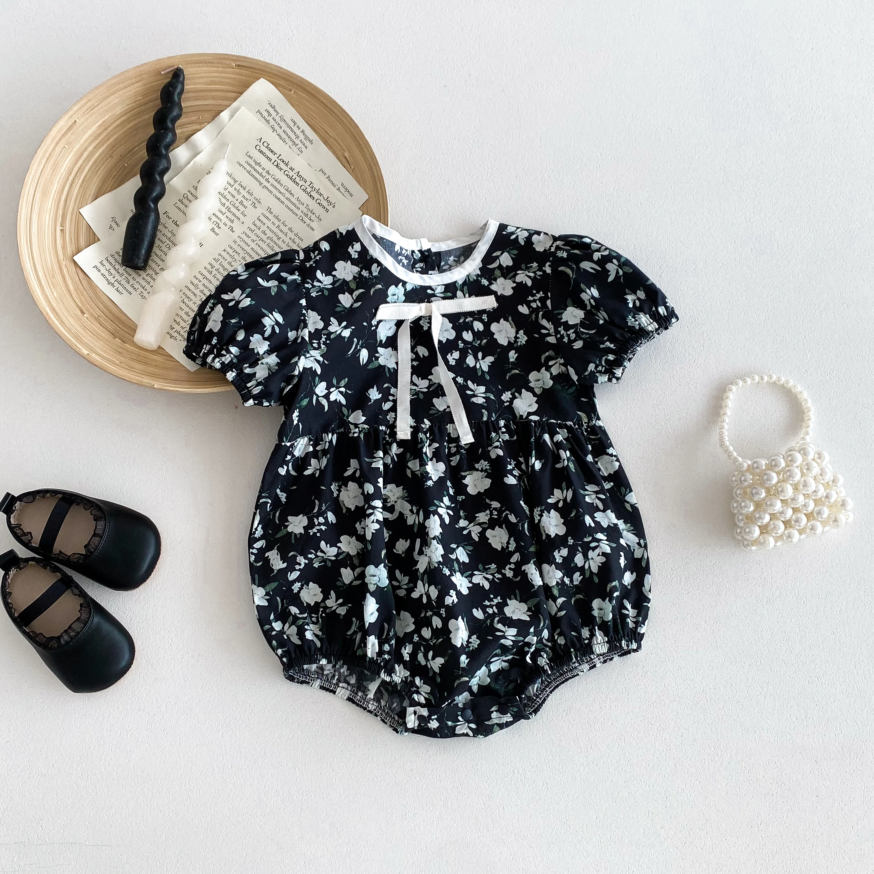 Süßer Baby-Blumendruck-Overall, Sommerlicher Dünner Stil für Mädchen, Super Niedlicher Trendiger und Modischer Baby-Mädchen-Overall – Detail 1
