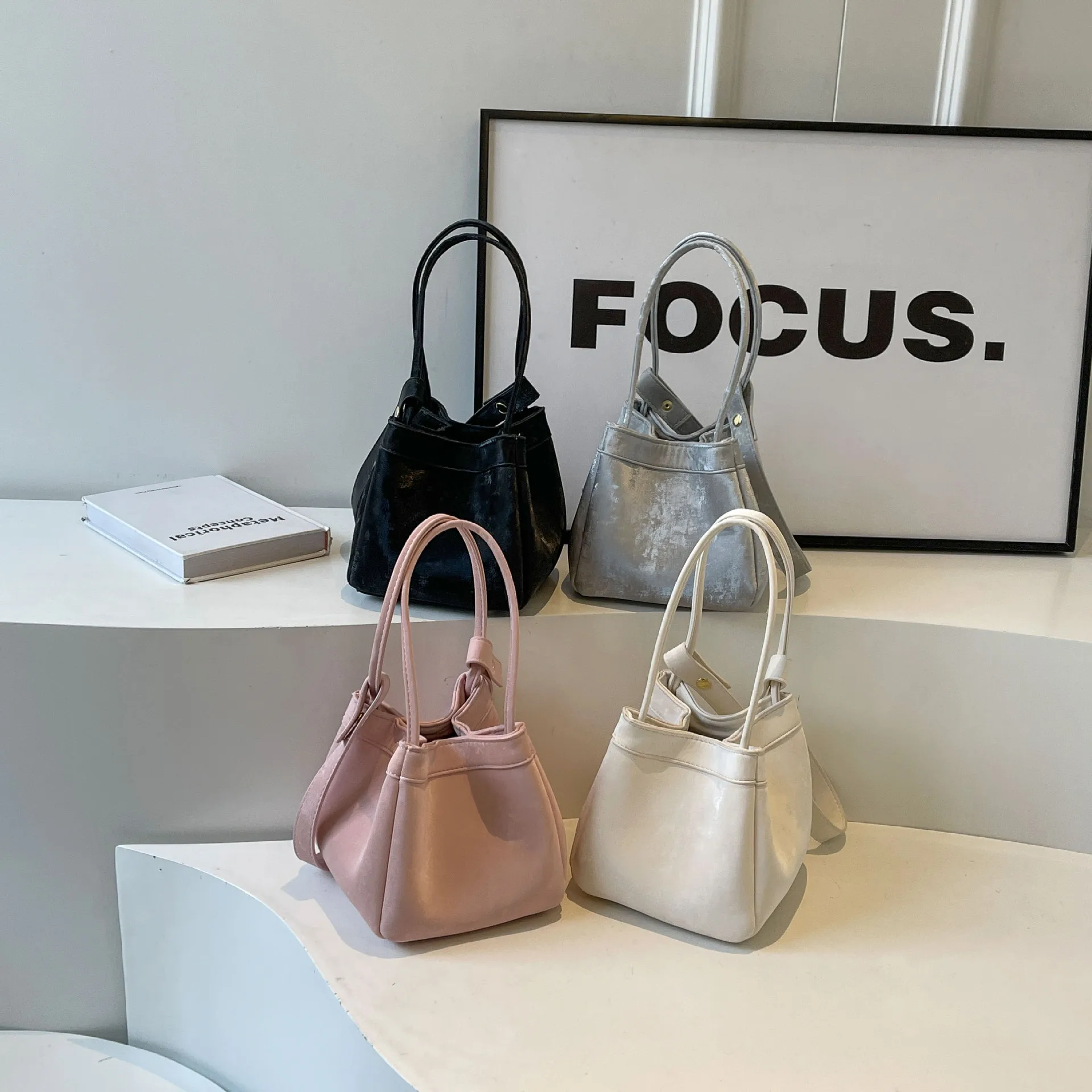 Luxury Designer Bucket Bag Women 2025 New High Quality Silk Suede Leather Square Handbag Custom Write Letters Trend Shoulder Bag