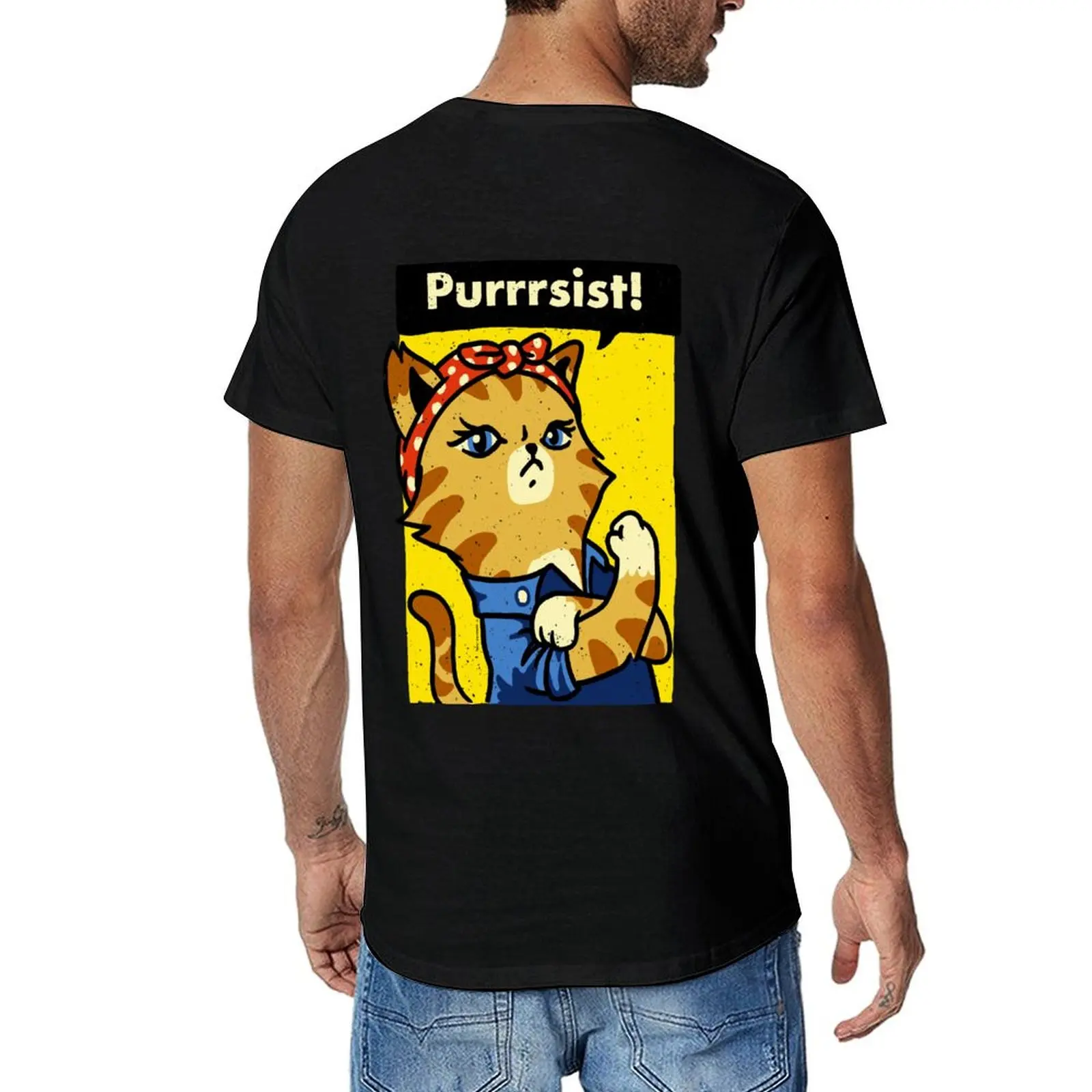 

Purrrsist! T-Shirt summer top anime clothes Short sleeve tee big and tall t shirts for men