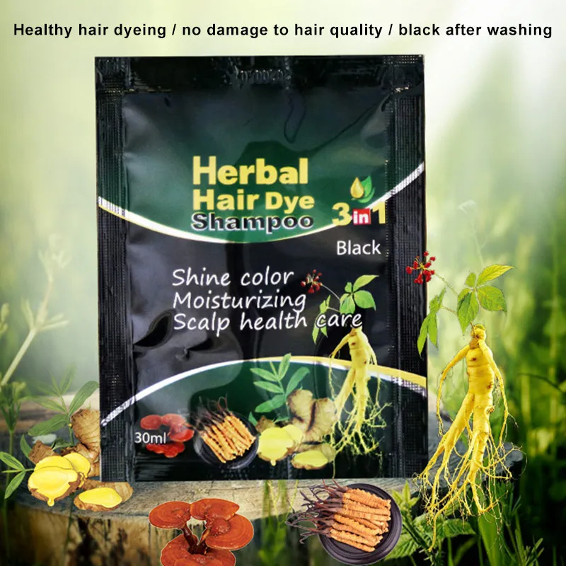 1pcs Herbal Hair Coloring Bubble Hair Dye Shampoo Nature Plants