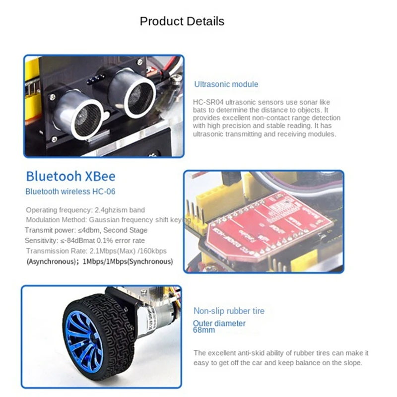 

Programming Smart Robot Bluetooth Car Smart Robot Kit Accessories Electronic Assembly Kit Remote Control DIY Learning Kit