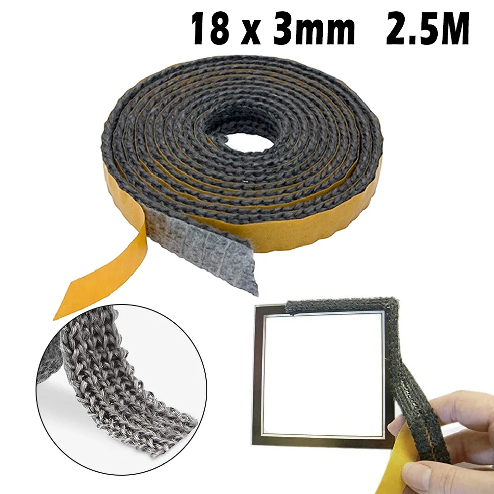 

Durable Stove Rope Sealing Strip 18mmx3mm 2.5m Length Black Chimney Door Seals Fiberglass Fireplace Replacement