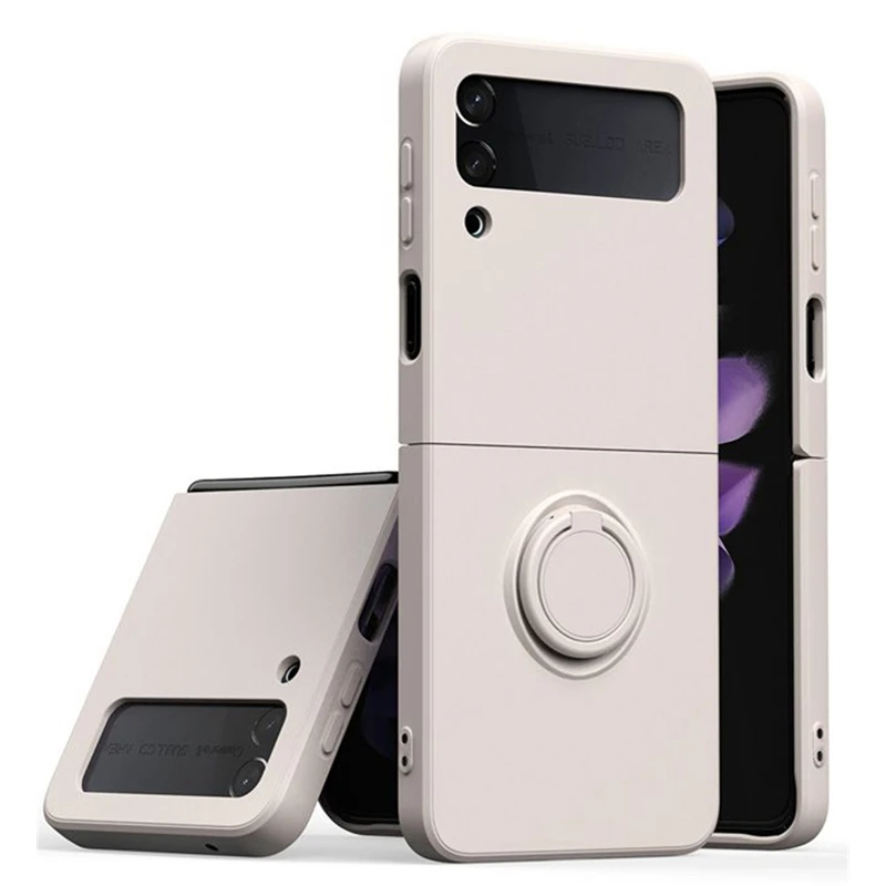 Premium Shockproof Silicone Strap Ring Holder Stand Case - Luxury Soft Flip Cover