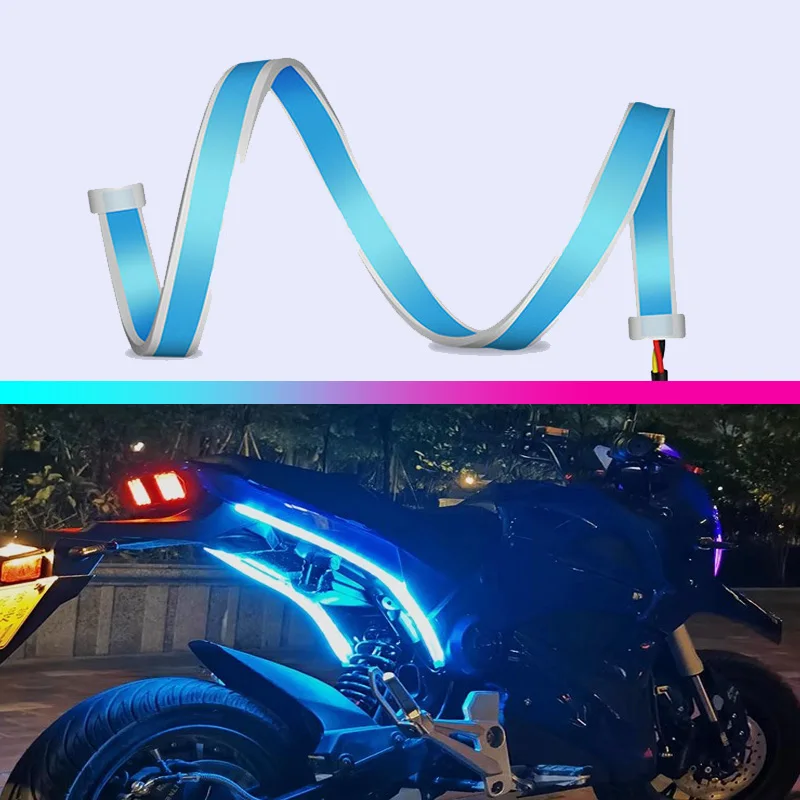 Motorcycle LED Lights 2pcs Waterproof 60cm LED Strip Colorful Decoration 12V motorcycle led lights motorcycle accessories led lamp strip car led lights