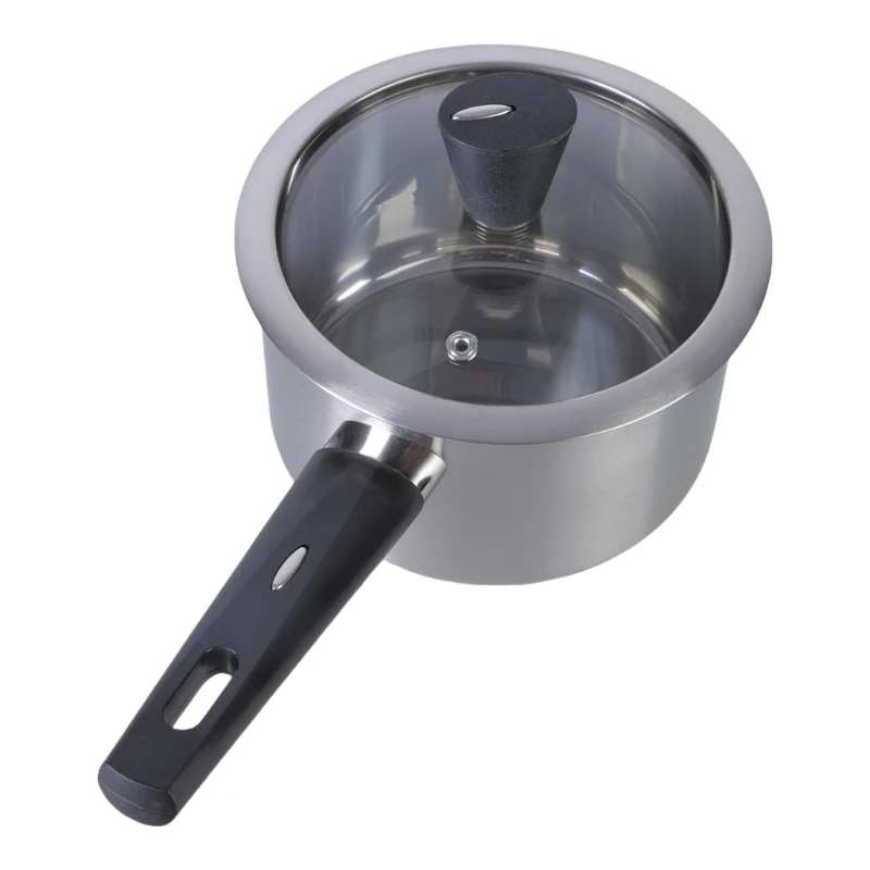 Stainless Steel Small Milk Pots Kitchen Saucepan with Ergonomic Handle Practical Saucepan for Cooking Enthusiasts