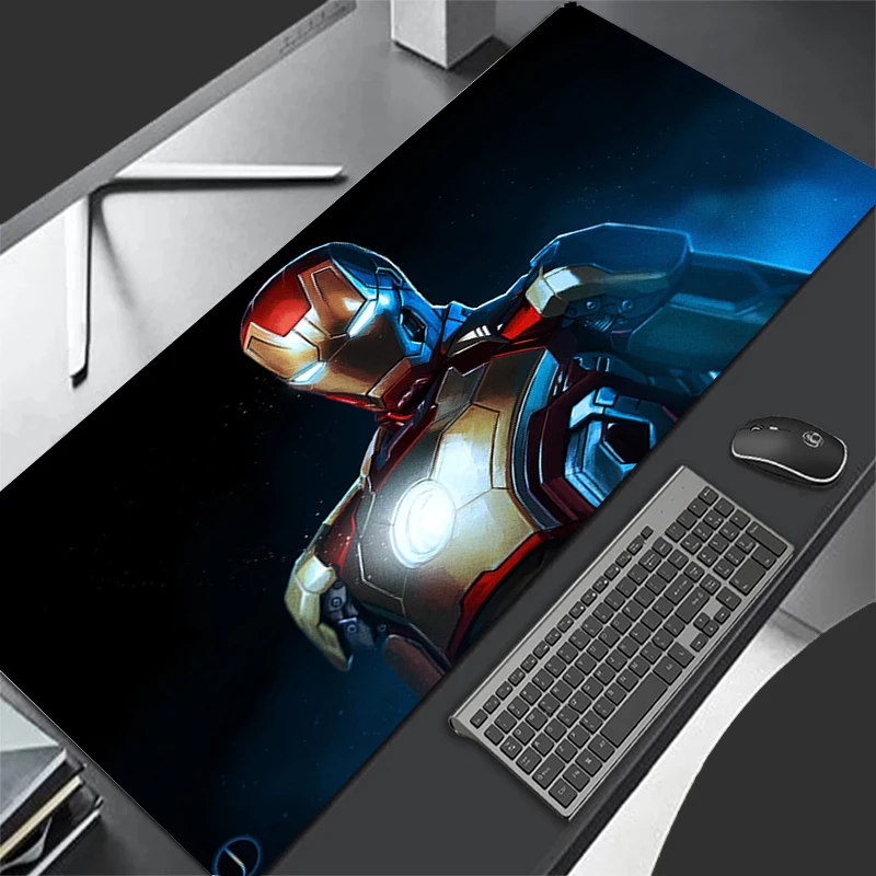 Large Xxl Mouse Pad Gaming Iron Man Cool Game Mats Pc Accessories Desk Mat Computer Offices Laptop Anti-skid Mousepad 900x400 laptop gaming mouse pad deadpool computer offices desk mat office accessories game mats anti skid cool dirt resistant mousepad