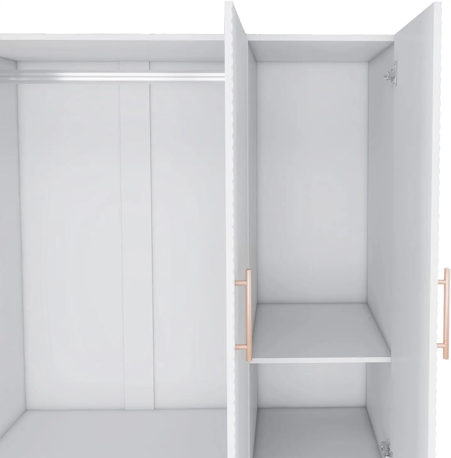 Tall Armoire Wardrobe Closet: 3 Door 3 Drawers White Bedroom Armoires Wood Wardrobe Cabinet Freestanding Large Closet w