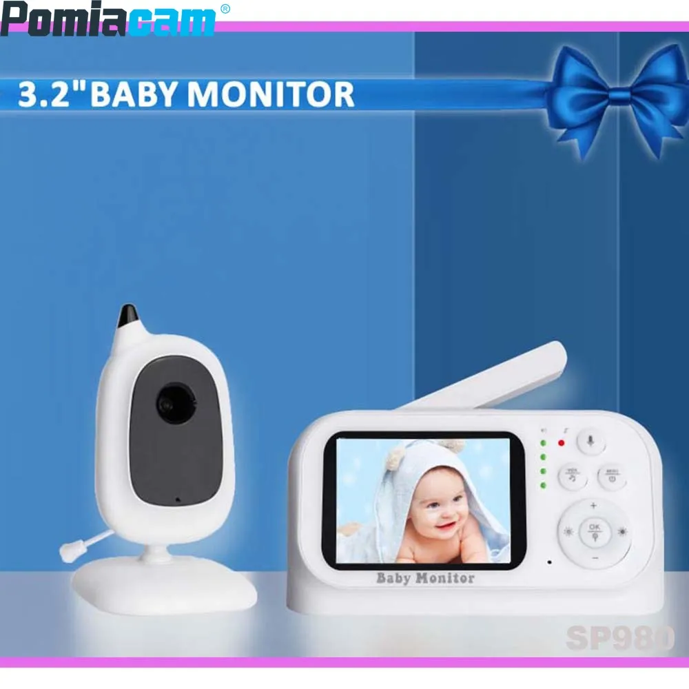 Baby Monitor 2.4G Wireless Con Video Lcd Da 3.2 Pollici Audio Bidirezionale Wireless Night Light Temperatura Pet Camera Nanny Music Sp980