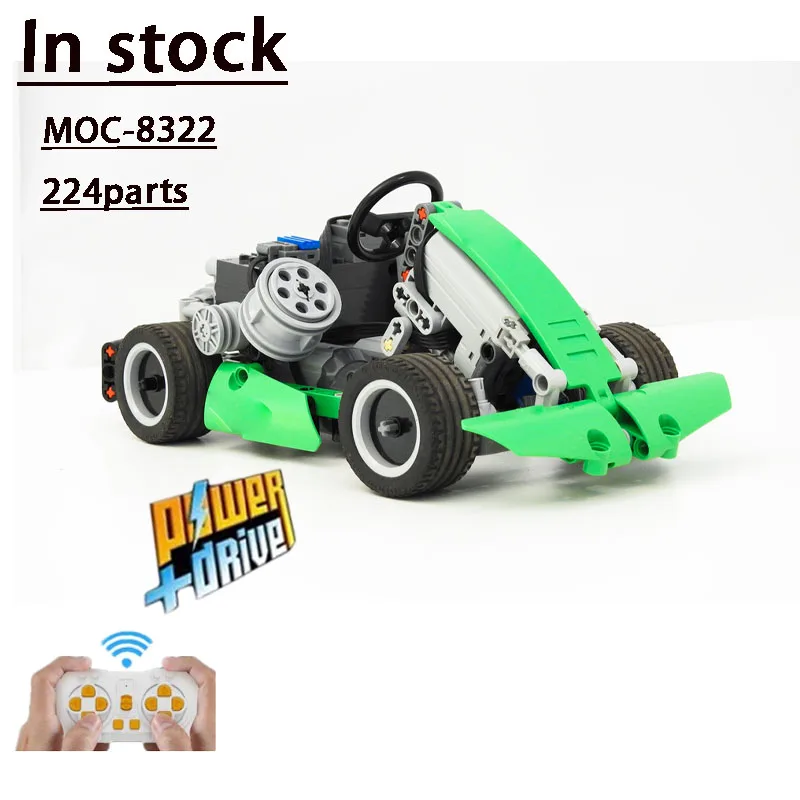 Moc-8322 Mini Kart App Rc 224 Parti Rc Speed Race Car Building Block Modello Stitching Building Blocks Adult Kids Birthday Toygift