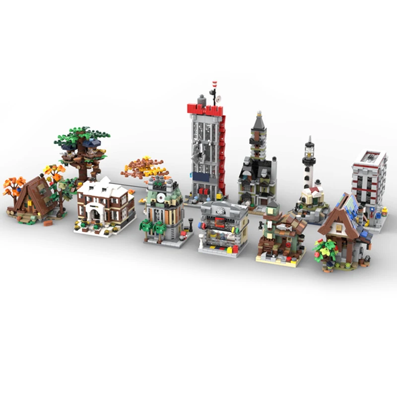 

MOC Creative Expert Mini Modulars A-Frame Cabin City street view Model Building Blocks High-Tech Bricks DIY Assembly Toys Gift
