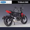 WELLY 1:12 Triumph Trident 660 Alloy Race Motorcycle Model Simulation Diecast Metal Street Sports Motorcycle Model Children Gift 6