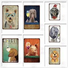 

Pet Cat Dog Metal Tin Sign Retro Art Poster Cartoon Pet House Metal Plaque Home Decoration Store Club Pub Bar Sign Metal Posters