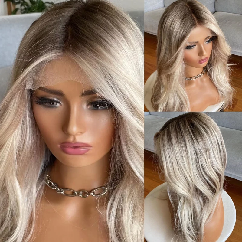 Synthetic Blonde Natural 360 Full lace High Density Pre plucked Lace front Wig for Women Daily Party Use