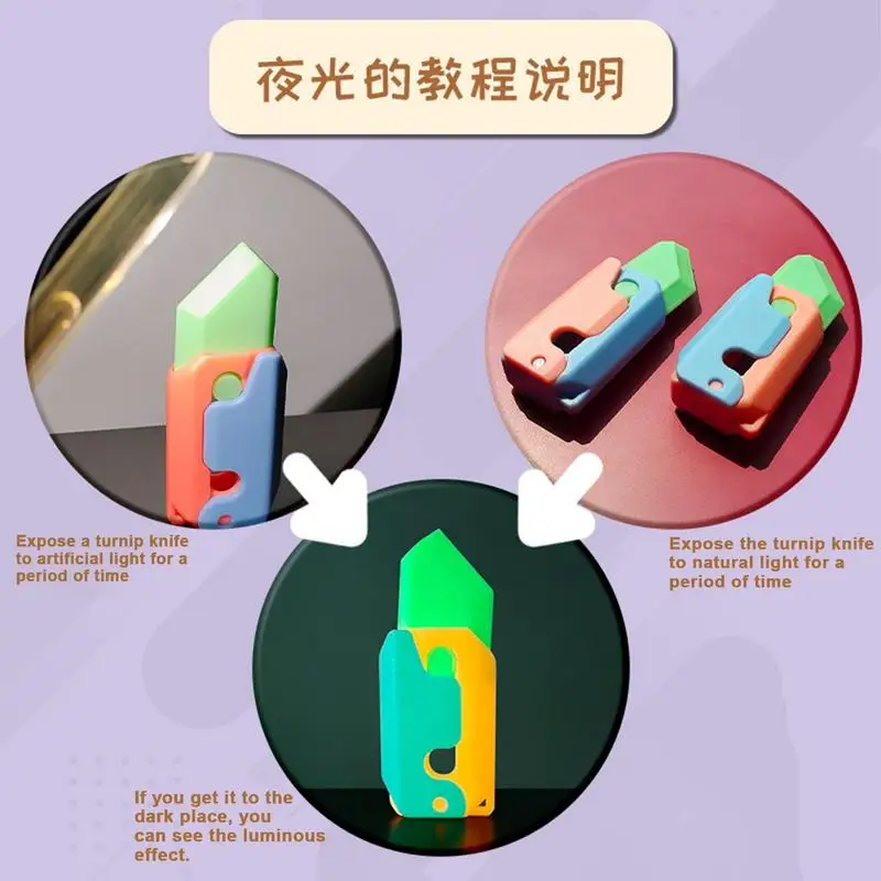 Retractable Carrot Knife Toy 3D Printing Gravity Cutter Sensory Toys Portable Anger Relief Toy For Outdoor Travel Subway Working