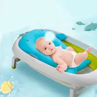 K8GF Baby Shower Bed Cushion Infants Child Bathing Assistant Nonslip Bathtub Mat Newborns Safety Bath Support Floating Pad