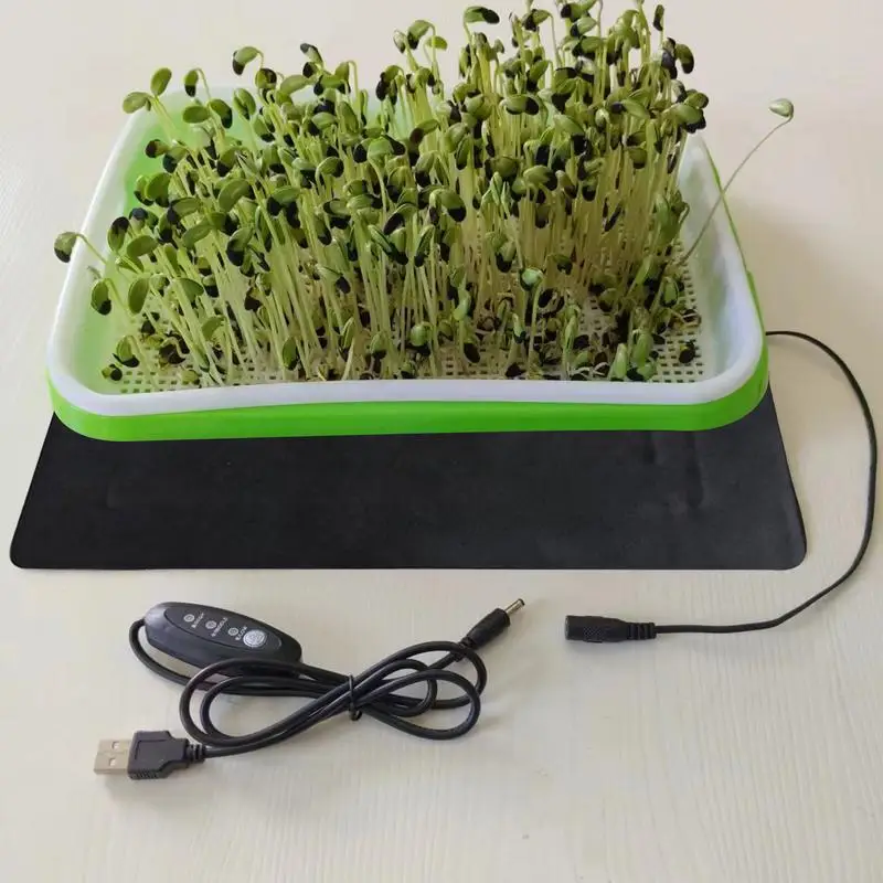 Seedling Heat Mat PVC Leather Plant Warming Mat Indoor 8.5W 45-50 USB Warm Hydroponics Heating Pad For Indoor Plants Reptiles