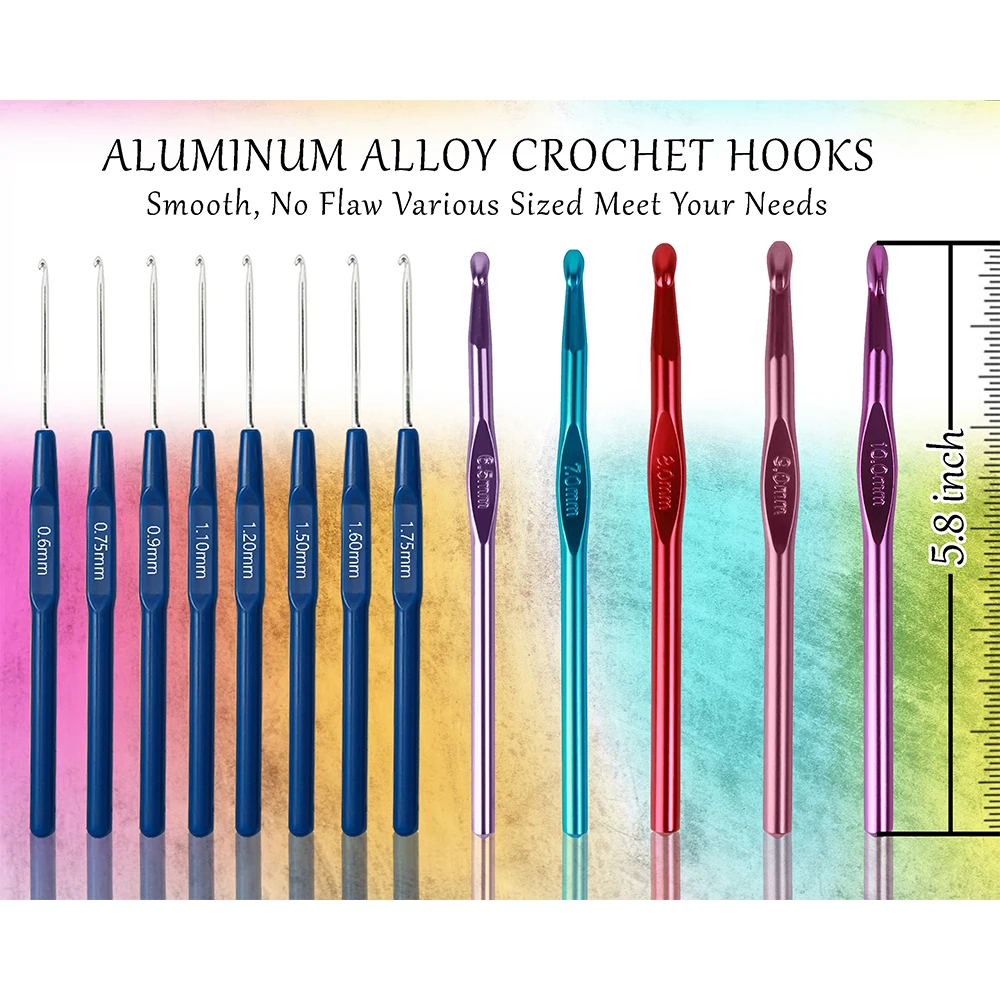 1Set Crochet Hooks Set Ergonomic Knitting Needle Weave Yarn Kits Floral Pattern Crochet Needles DIY Hand Knitting Art Tools,crochet hooks set
