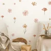 Boho Flowers Wall Stickers Child Watercolor Bedroom Living Room Home Decor