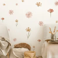 Boho Flowers Wall Stickers Child Watercolor Bedroom Living Room Home Decor Art Eco-frienly Removable Decals PVC Murals