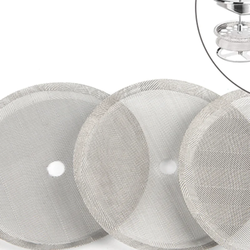 3Pcs Reusable Stainless Steel French Press Coffee Maker Detachable Mesh Filter