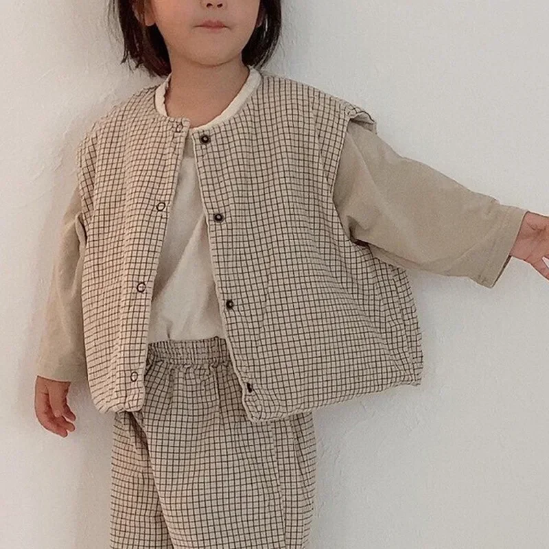 Baby Boys Girls Winter Autumn Sleeveless Jacket Toddler Waistcoats Children Outwear Single Breasted Vest Coat