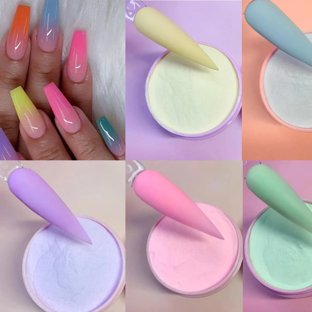 PastelColoursAcrylicPowderCollection28gPots1ozAcrylicNailDip