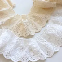 دانتيل تطريز DIY مكشكش – حافة تنورة أنيقة للخياطة والديكور ✨🧵.