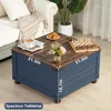 Farmhouse Coffee Table with Hidden Storage, Gallon Square Center Table for Living Room, Rustic Wood Cocktail Tables 4