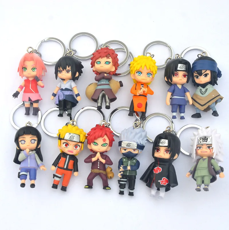 Chaveiro almofada Naruto, Sasuke, Itachi Uchiha, Minato, Kakashi, Jiraiya e Sakura anime Naruto Shippuden almofadado kawaii fofo bolsa e chave
