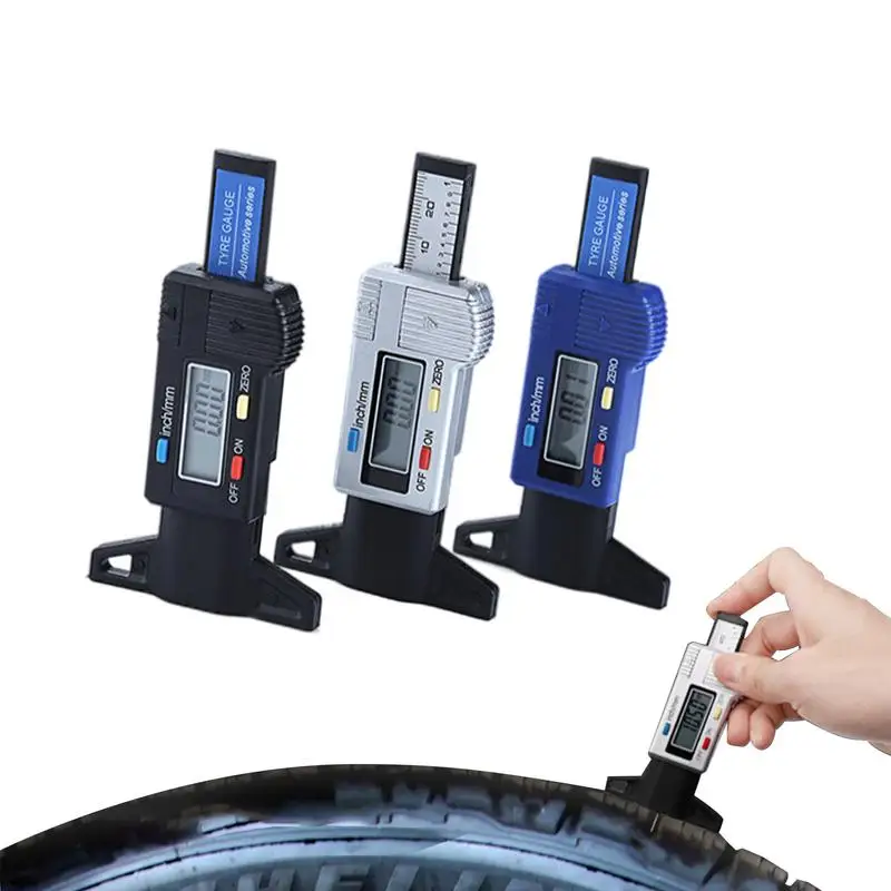 

Digital Tread Depth Gauge Tire Tread Depth Measuring Tool LCD Display 0-25.4mm Tyre Tread Gauge For Car Motorbike Trucks