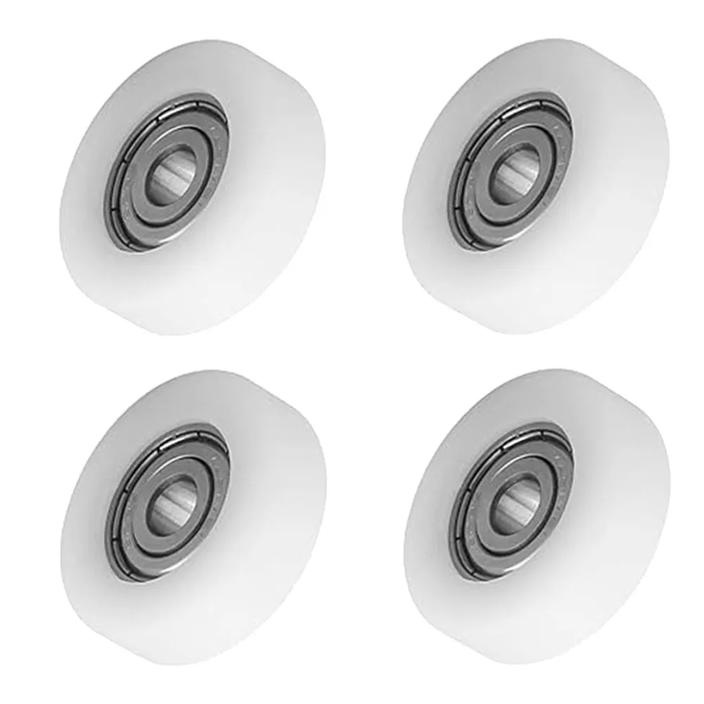 4 Pcs 1.25 Inch Single Wheel Light White Pp Plastic Small With Diameter 30mm Smooth Piece Folding Bed Pulley