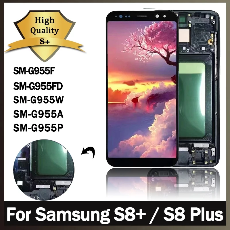 Tft Qualidade Lcd Touch Screen com Quadro para Samsung s8 Plus G950 G950f G955fd G955f G955