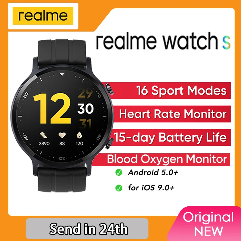 Realme Watch S Global Version Smartwatch Waterproof 15 Day Battery Blood  Oxygen Monitor Watch Music Control For Ios Android - Smart Watches -  AliExpress