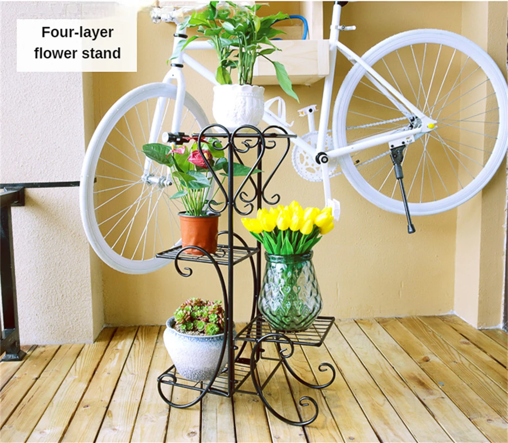 Plant Stand Flower Pot Shelves Metal Wrought Iron Display Flowers Shelf for Living Room Balcony Garden Terrace Storage Organizer