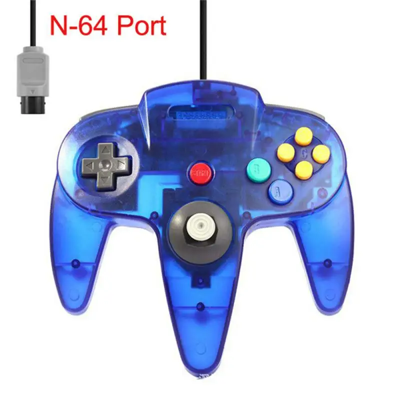 N64 Gaming Joysticks Port Transparent N64 Controller Gamepad Joysticks Joypads Game Pad Long Wired For Classic 64 Consoles Games 