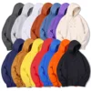 2025 Men's Solid Color Hooded Sweaters Men's Warm Wool Sweater Fashionable Street Clothing Loose  Breathable Jersey Brand Hooded