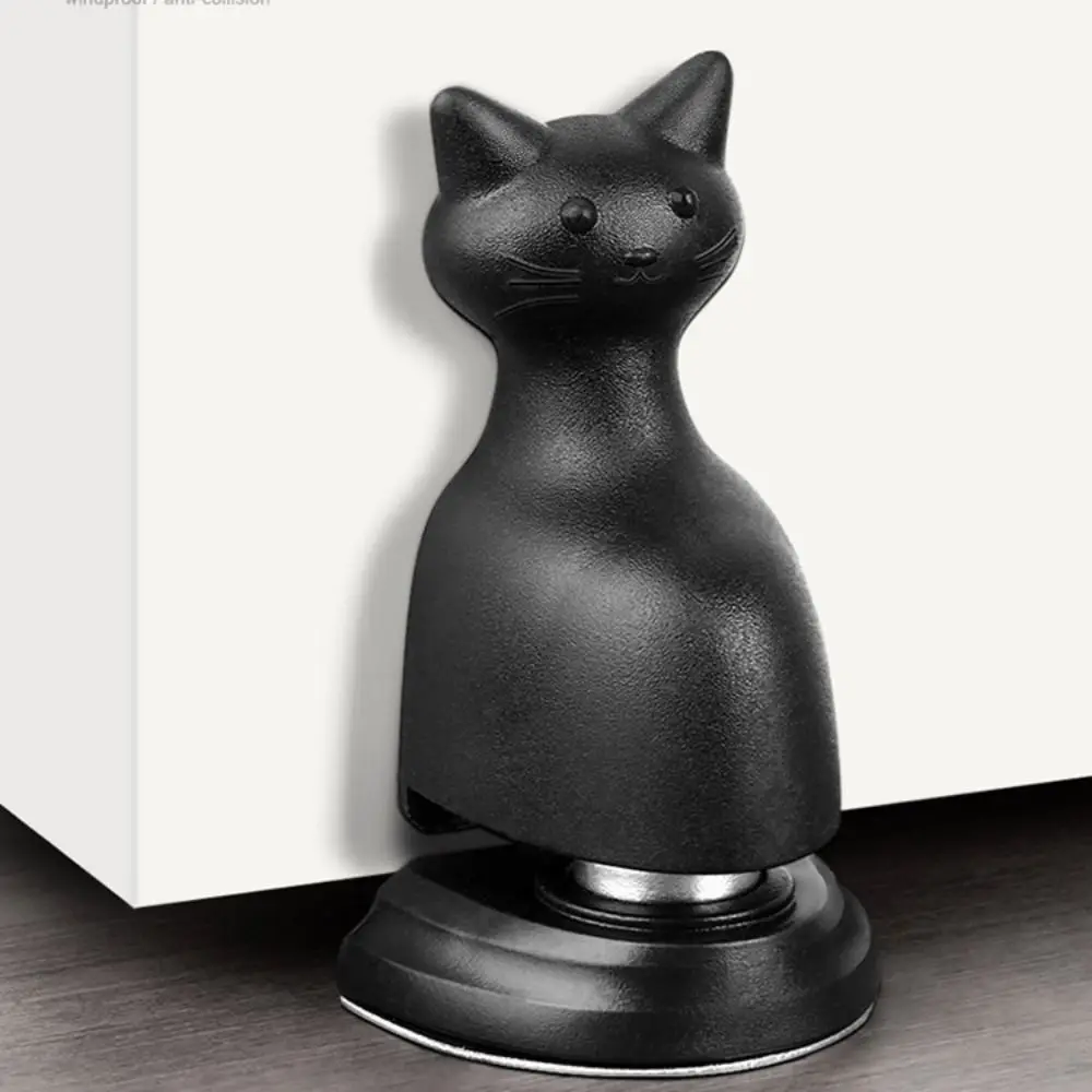 Magnetic Door Stopper Non-punch with Adhesive Sticker Cat Shape Door Suction Anti-collision Reusable