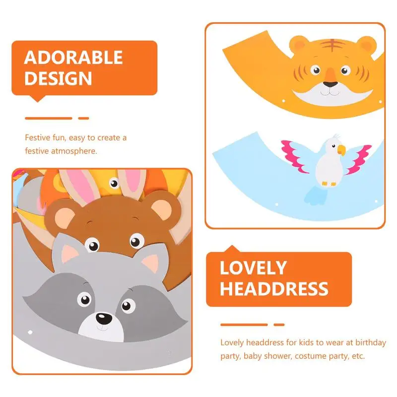 16pcs Animal Headband Hats Jungle Animal Theme Birthday Party Hats For Kids Party Decoration Accessories 6 16pcs Animal Headband Hats Jungle Animal Theme Birthday Party Hats For Kids Party Decoration Accessories 6