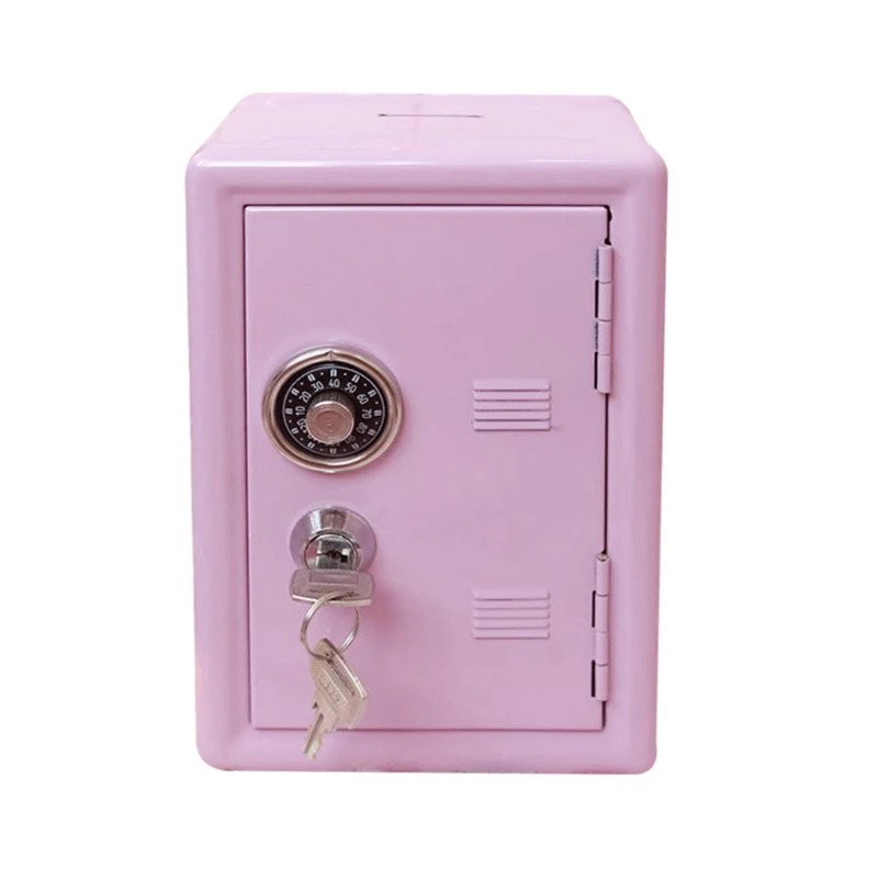Creative Mini Metal Coin Locker with Keys for Kids, Money Saving Jar, Children Deposit Security Safe Box for Case Orn 3