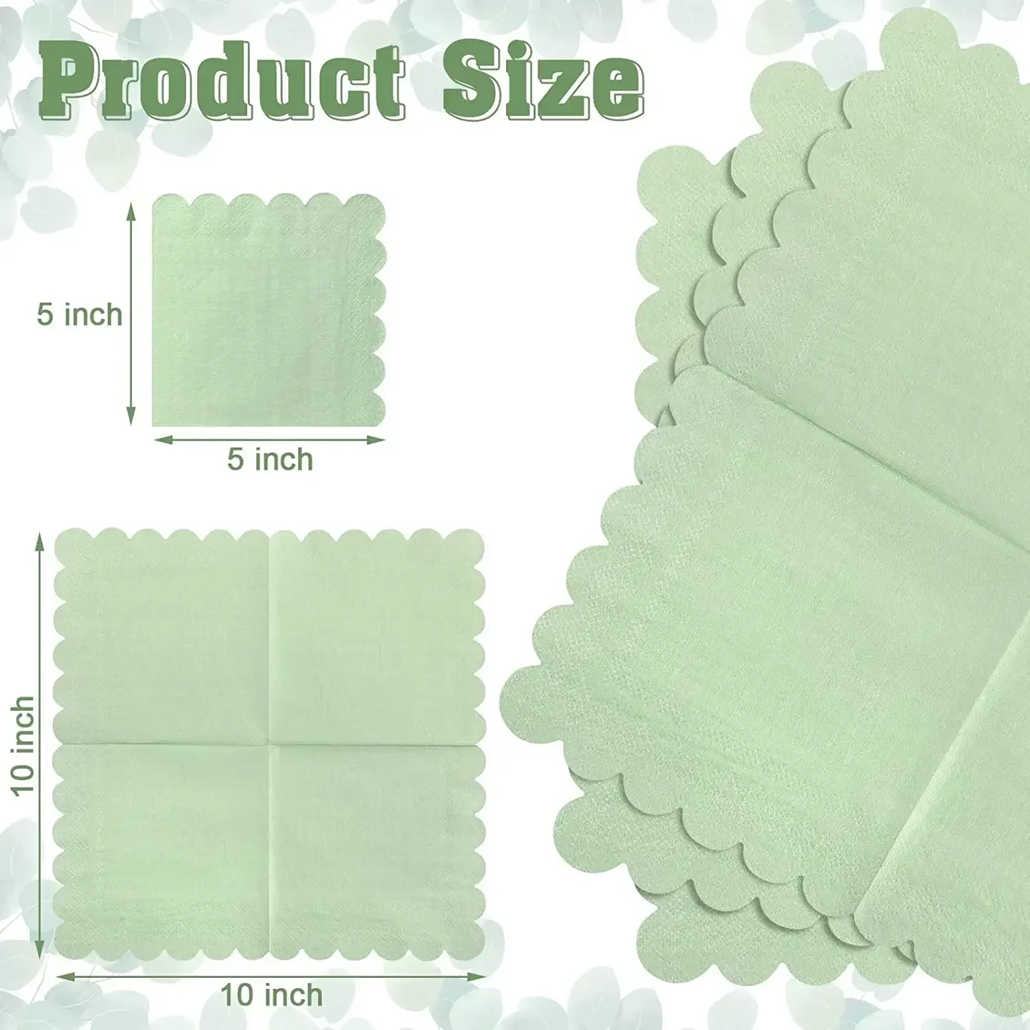 Scalloped Cocktail Napkins Disposable Paper Tissue 50PCS