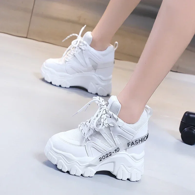 Spring Autumn Fashion Women Sneakers Chunky Breathable Mesh Casual Shoes Wedge Heels Platform Shoes Sports Dad casual sneakers
