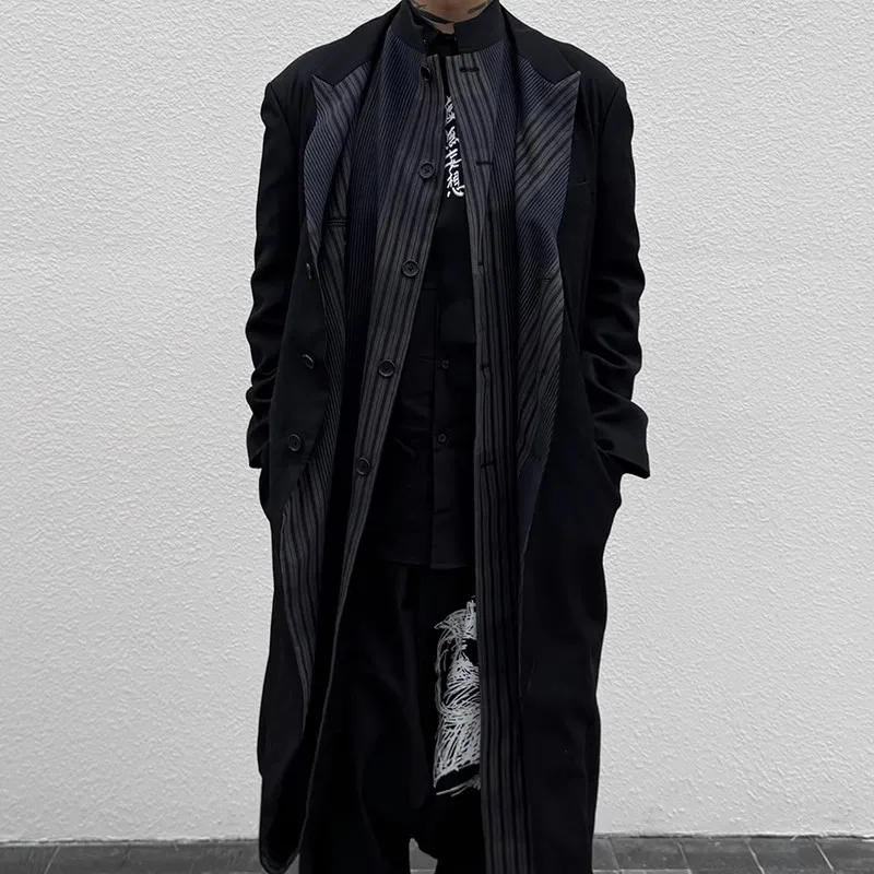 FANDISHI Japanese and Korean style casuals Loose fit Dark winds Men's wind coat