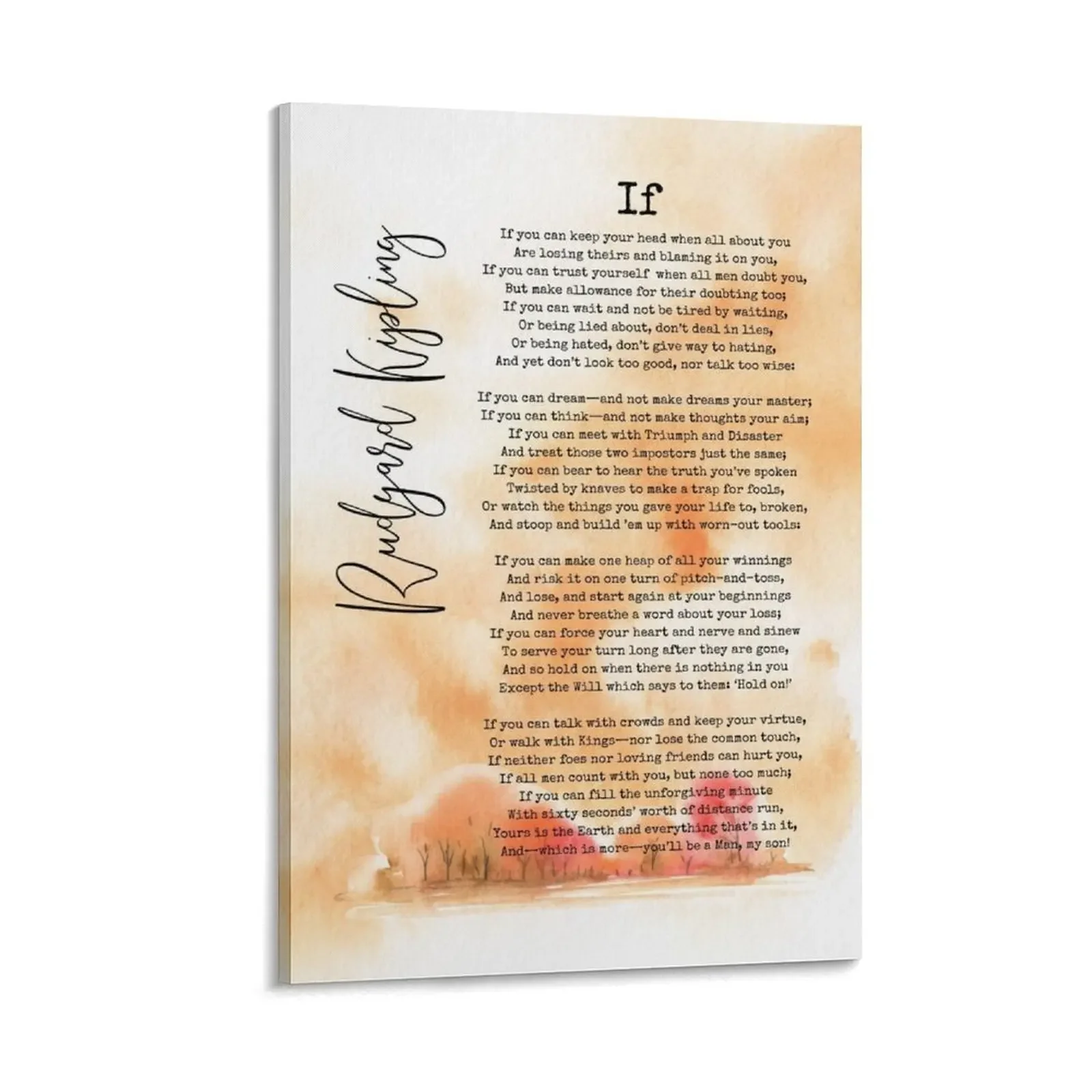 Rudyard Kipling If Poem Poetry Inspirational Words Canvas Painting Bedroom Deco Decor Per Accessori Per La Stanza Per La Decorazione Domestica