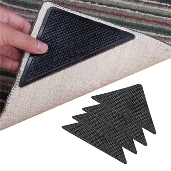 Adesivi antiscivolo per tappeti triangolari Lavabile riutilizzabile Rug Gripper Tappetino in gomma antiscivolo Nastro patch Piastrelle Pavimenti Tappeti Angoli Pad 1