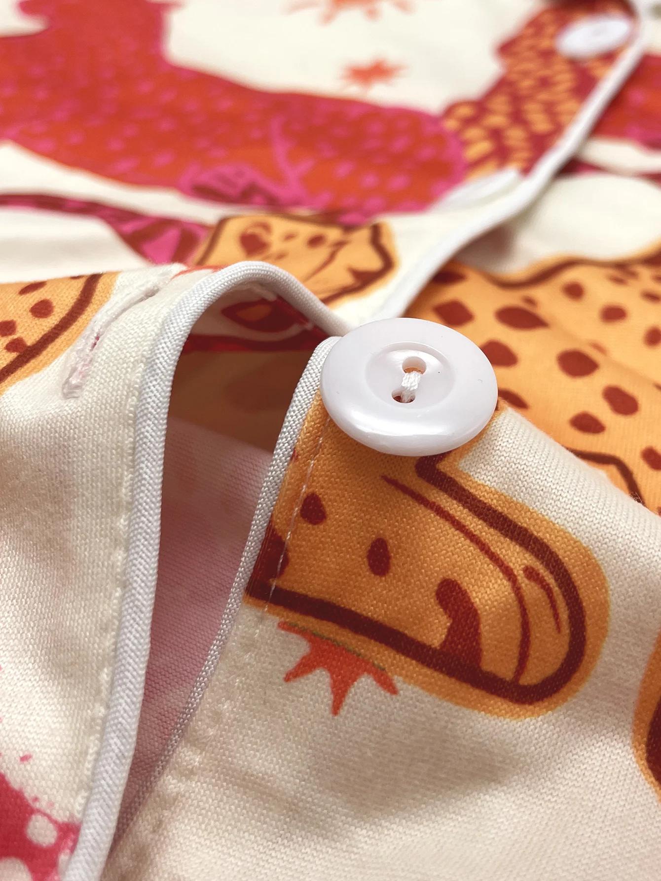 Pijamas Femininos de Tamanho Padrão para Primavera e Verão, Estampados com Animais, Confortáveis e Casuais, com Mangas Curtas e Amarração nas Costas 6