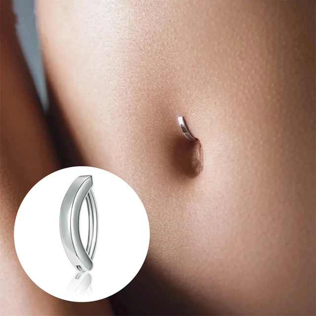 Belly Button Piercings Reverse Silver/golden Stainless Steel - Temu