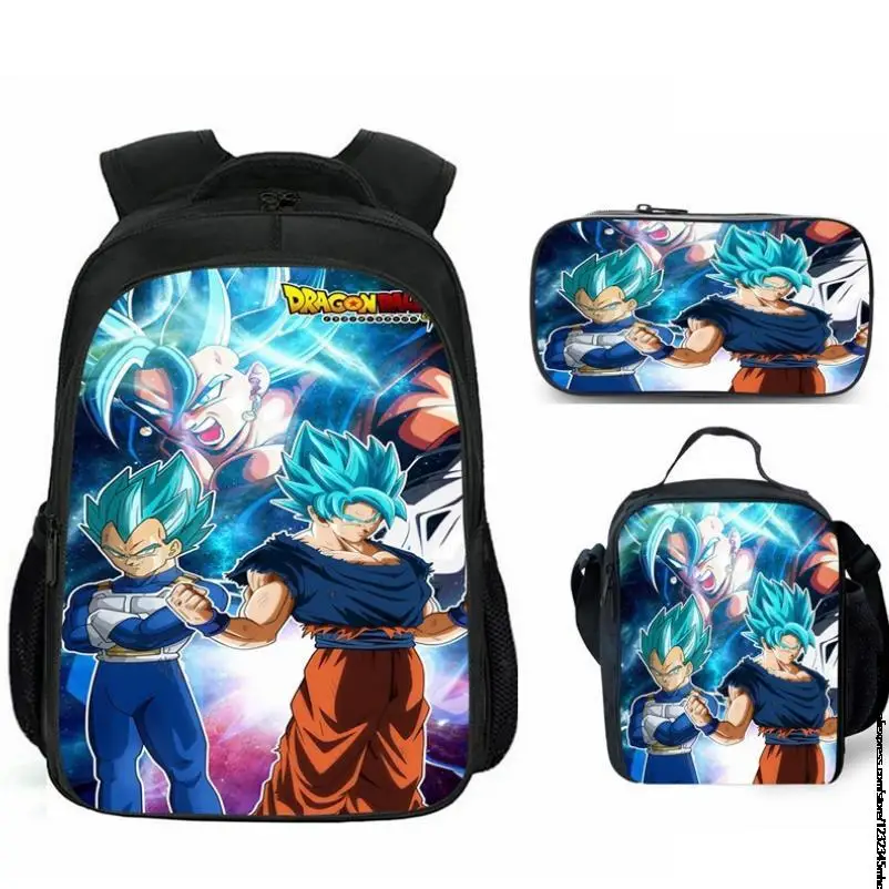 Dragon Ball Z Goku 16 inch Kids Backpack with Lunch Bag