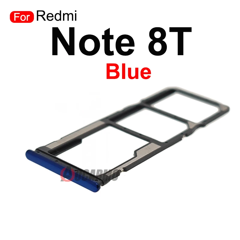 Nowa taca Sim szary niebieski biały dla Xiaomi Redmi Note 8T taca na karty SIM taca uchwyt Adapter gniazdo części zamienne