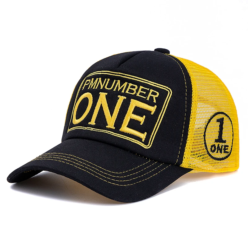 Hot Sale Unisex Baseball Cap Classic ONE Letter Pattern Mesh Cap Men And Women Breathable Streetwear Summer Trucker Hat