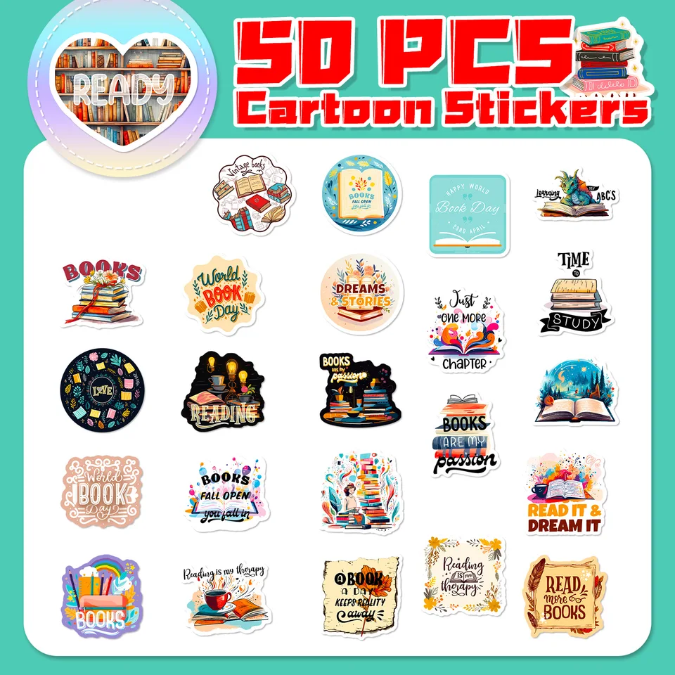 MEMOFYND Lot De 150 Autocollants Pour Livre, Autocollants De Lecture, Autocollants De Motivation Mignons Pour Adolescents, Adaptés Pour Ordinateur Portable, Bouteille D'eau, Ordinateur, Réfrigérateur